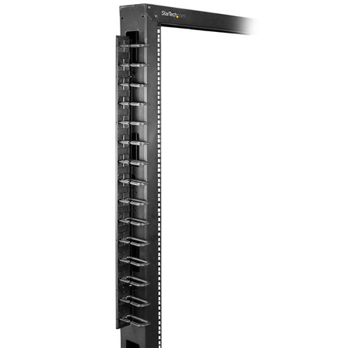 StarTech.com Vertical Cable Organizer with D-Ring Hooks - Vertical Cable Management Panel - 40U - 6 ft. - Cable Organizer 