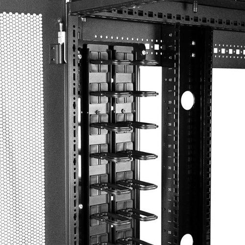StarTech.com Vertical Cable Organizer with D-Ring Hooks - Vertical Cable Management Panel - 40U - 6 ft. - Cable Organizer 