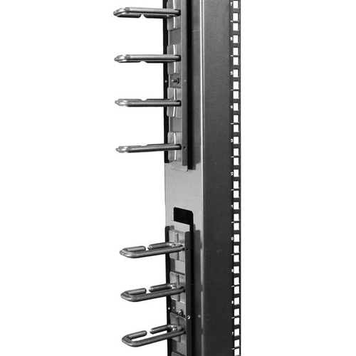 StarTech.com Vertical Cable Organizer with D-Ring Hooks - Vertical Cable Management Panel - 40U - 6 ft. - Cable Organizer 