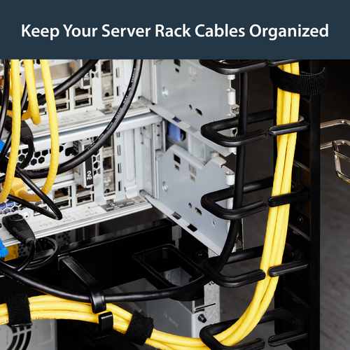 StarTech.com Vertical Cable Organizer with D-Ring Hooks - Vertical Cable Management Panel - 40U - 6 ft. - Cable Organizer 
