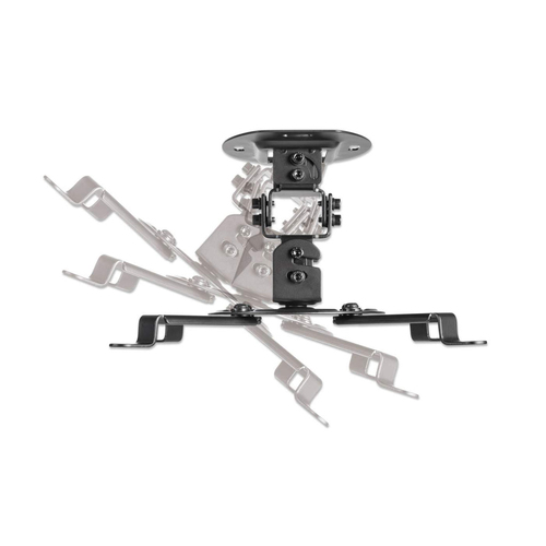 Manhattan Projector Mount, Ceiling, Universal, Tilt, Swivel & Rotate, Height: 15cm, Max 13.5kg, Black, Lifetime Warranty. 
