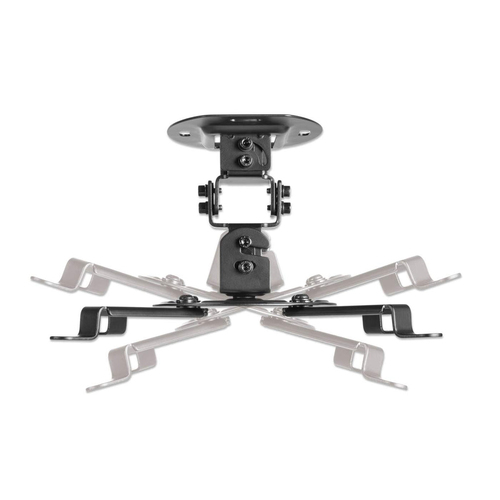 Manhattan Projector Mount, Ceiling, Universal, Tilt, Swivel & Rotate, Height: 15cm, Max 13.5kg, Black, Lifetime Warranty. 
