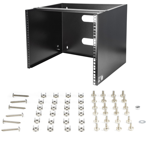 StarTech.com WALLMOUNT8. Typ: Wandmontiertes Regal, Rack-Kapazität: 8U, Höchstgewichtskapazität: 36,3 kg. Gewicht: 5,7 kg.