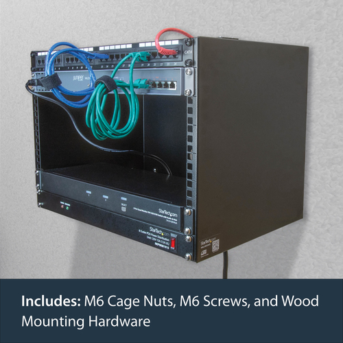 StarTech.com WALLMOUNT8. Typ: Wandmontiertes Regal, Rack-Kapazität: 8U, Höchstgewichtskapazität: 36,3 kg. Gewicht: 5,7 kg.