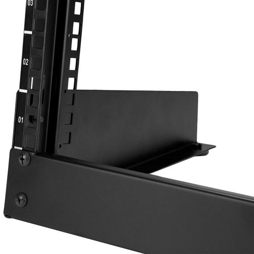 StarTech.com 8U Desktop Rack - 2-Post Open Frame Rack - 19in Open Frame Desktop Rail Rack - 8U - Steel - 50.12 kg Maximum 