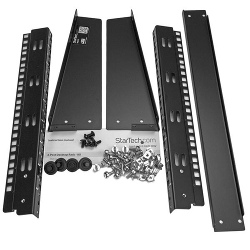 StarTech.com 8U Desktop Rack - 2-Post Open Frame Rack - 19in Open Frame Desktop Rail Rack - 8U - Steel - 50.12 kg Maximum 
