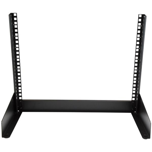 StarTech.com 8U Desktop Rack - 2-Post Open Frame Rack - 19in Open Frame Desktop Rail Rack - 8U - Steel - 50.12 kg Maximum 