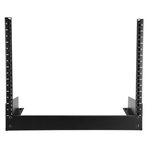 StarTech.com 8U Desktop Rack - 2-Post Open Frame Rack - 19in Open Frame Desktop Rail Rack - 8U - Steel - 50.12 kg Maximum 