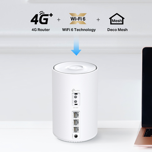 TP-Link Deco X10-4G Wi-Fi 6 IEEE 802.11 a/b/g/n/ac/ax Ethernet Drahtlos Router - LTE, DC-HSPA+, HSPA, UMTS, LTE Cat 6, LTE
