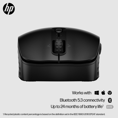 HP 425 Maus - Bluetooth - Oberflächenverfolgung - 7 Taste(n) - 6 Programmable Button(s) - Schwarz - Kabellos - 10 m - 4000