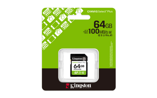 64GB SDXC CANVAS SELECT PLUS GEN3 100MB/S C10 UHS-I U1 V10
