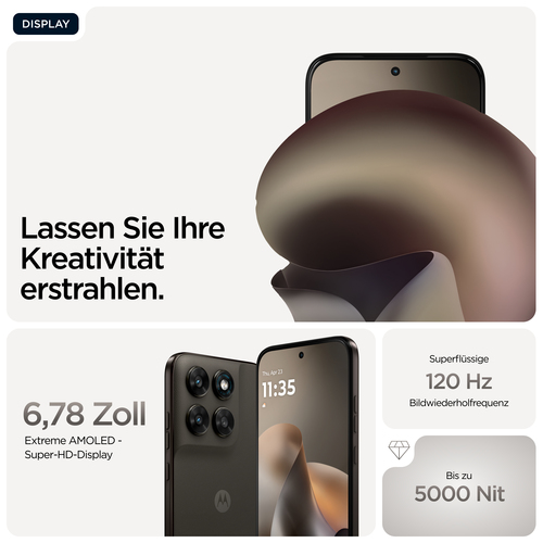 Motorola Mobility moto g77 256 GB Smartphone - 17,2 cm (6,8 Zoll) 1.5K 1272 x 2772 - Octa-Core (Cortex A76Dual-Core 2,50 G