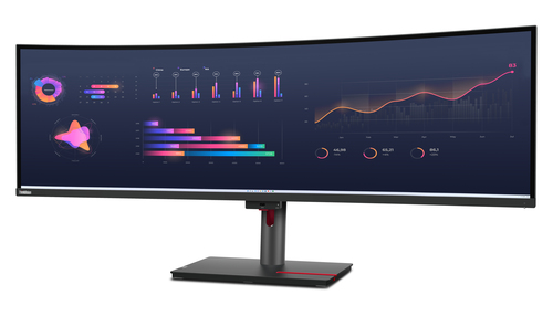 Lenovo ThinkVision P49W-30 49" Class Dual Quad HD (DQHD) Curved Screen LED Monitor - 32:9 - 124.5 cm (49") Viewable - In-p