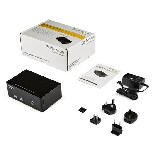 StarTech.com KVM Switchbox - TAA Compliant - 2 Computer(s) - 1 Local User(s) - 4K - 3840 x 2160 - 6 x USB - USB 2.0 - 6 x 
