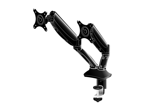 iiyama DS3002C-B1 Desk Mount for Monitor - Black - 2 Display(s) Supported - 68.6 cm (27"") Screen Support - 5 kg Load Capa