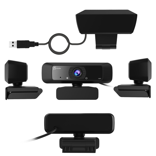 j5create JVCU100 USB™ HD Webcam with 360° Rotation, 1080p Video Capture Resolution, Black. Megapixel (approx.): 2.07 MP, M