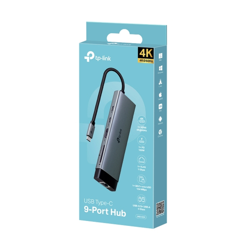 USB TYPE-C 9-PORT HUB 1 HDMI 1 LAN 2 USB-A 1 USB-C
