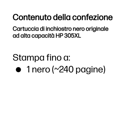 Cartuccia inchiostro Originale HP 305XL Elevato (XL) Rendimento Ad inchiostro - Nero - 1 - Ad inchiostro - Elevato (XL) Re