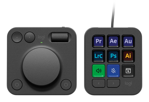 Logitech MX Creative Console Keypad & Dial - USB Type C Cable Keypad - Keyboard/Keypad Color: Graphite - Wireless Bluetoot