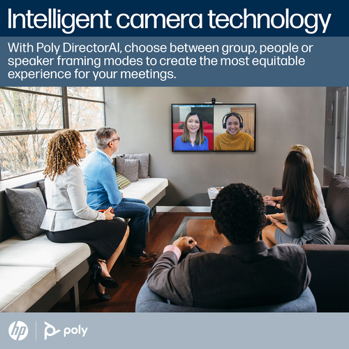 Poly Studio e70 - Webcam - 20 Megapixel - Weiß - USB-Typ C - 3840 x 2160 Pixel Videoauflösung - 4K - 120° Angle - 7,3x Dig