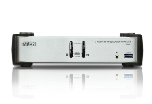 ATEN 2-Port USB 3.1 Gen 1 DisplayPort 1.1 KVMP™ Switch with Speaker (KVM cables included). Keyboard port type: USB, Mouse 
