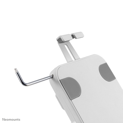 Neomounts Mounting Bracket for Tablet - White - Height Adjustable - 1 Display(s) Supported - 20.1 cm to 27.9 cm (11") Scre
