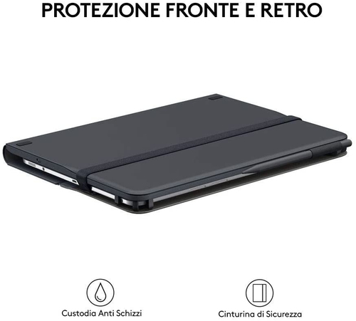 Cover tastiera Logitech Universal Folio (Folio) per 25,7 cm (10,1") Tablet - Esterno resistente all'acqua, Spill Resistant