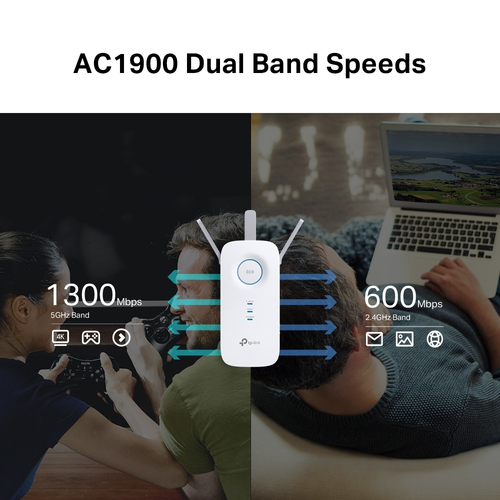 TP-Link RE550 IEEE 802.11ac 1,86 Gbit/s Drahtloser Range-Extender - 2,40 GHz, 5 GHz - 3 x Externe Antenne(n) - Extern - MI