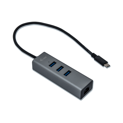 i-tec Metal USB-C HUB 3 Port + Gigabit Ethernet Adapter. Hostschnittstelle: USB 3.2 Gen 2 (3.1 Gen 2) Type-C, Hub-Schnitts