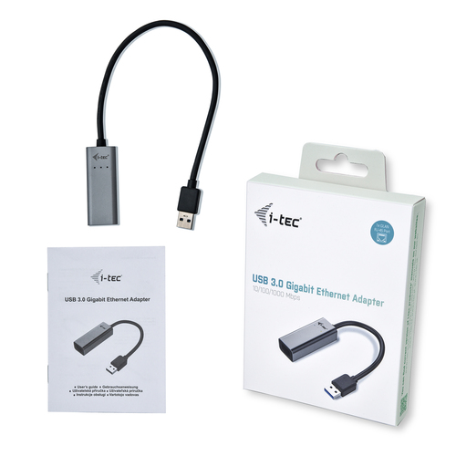 i-tec Metal USB 3.0 Gigabit Ethernet Adapter. Übertragungstechnik: Kabelgebunden, Hostschnittstelle: USB, Schnittstelle: E