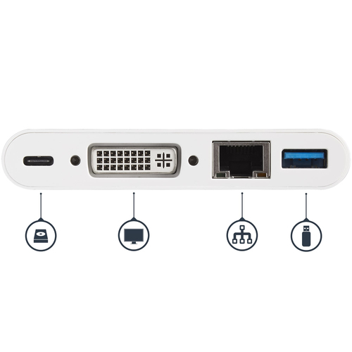 StarTech.com USB Type C Docking Station for Notebook - 60 W - White - 1 Displays Supported - 1920 x 1200 - 2 x USB Ports -
