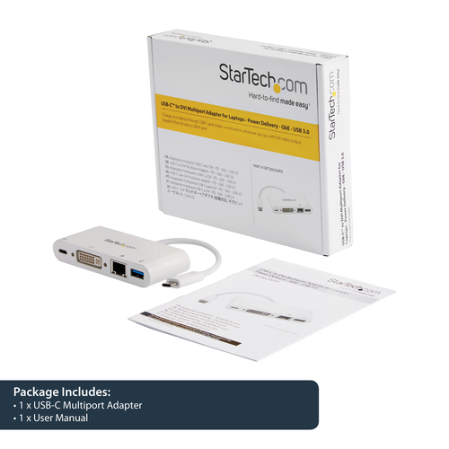StarTech.com USB Type C Docking Station for Notebook - 60 W - White - 1 Displays Supported - 1920 x 1200 - 2 x USB Ports -