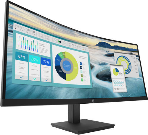 HP P34hc G4 WQHD USB-C Curved Monitor. Display diagonal: 86.4 cm (34"), Display resolution: 3440 x 1440 pixels, HD type: W