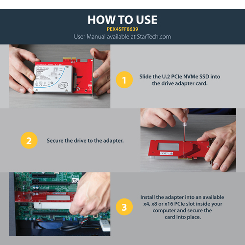 StarTech.com U.2 to PCI Express Adapter - TAA Compliant