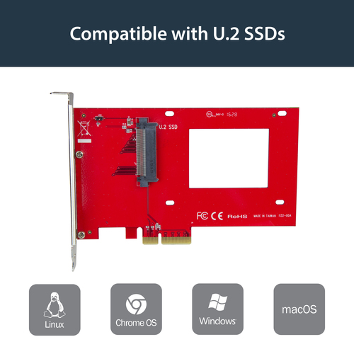 StarTech.com U.2 to PCI Express Adapter - TAA Compliant