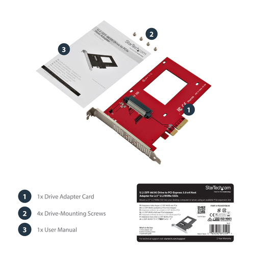 StarTech.com U.2 to PCI Express Adapter - TAA Compliant