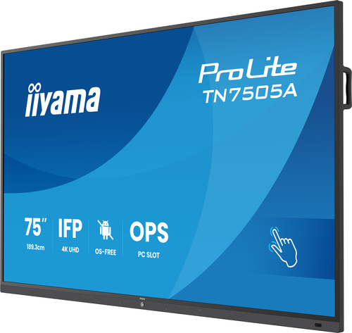 iiyama TN7505A-B1AG. Produktdesign: Interaktiver Flachbildschirm. Bildschirmdiagonale: 189,3 cm (74.5"), Display-Auflösung