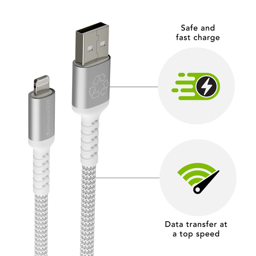 dbramante1928 ApS re-charge Pro 2 m Lightning/USB Data Transfer Cable - 30 / Carton - Cable for Smartphone, Notebook, MacB