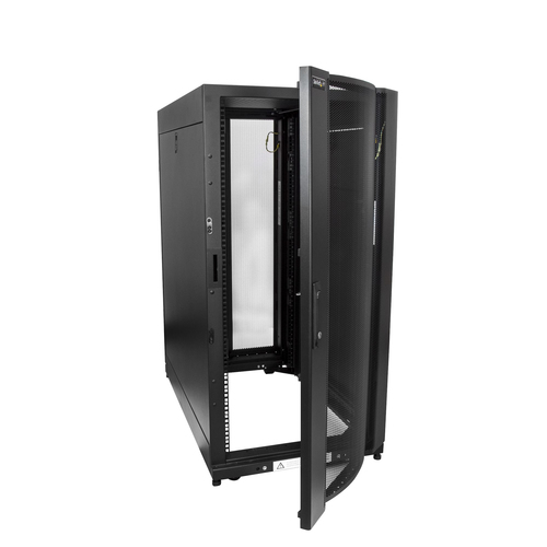 StarTech.com Armadio Rack 19" 25U su Ruote a 4 Montanti; Profondità Regolabile; Porta e Pannelli Laterali con Serratura; R