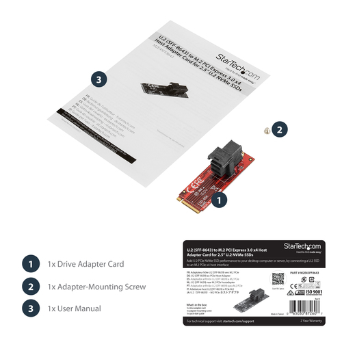 StarTech.com M.2 to U.2 Adapter - TAA Compliant