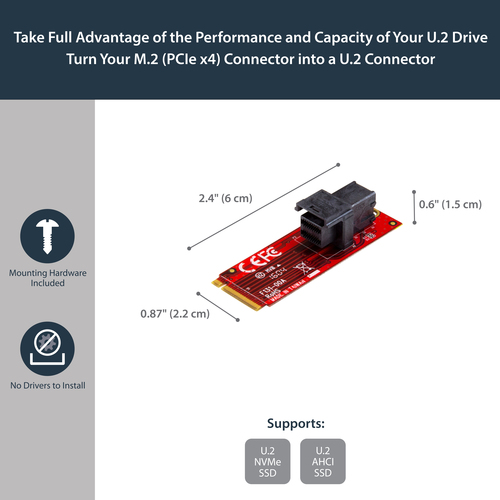 StarTech.com M.2 to U.2 Adapter - TAA Compliant