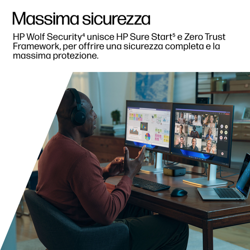 HP Dock USB-C 100W G6. Tecnologia di connessione: Cablato, Interfaccia host: USB 3.2 Gen 2 (3.1 Gen 2) Type-C, Fornitura d