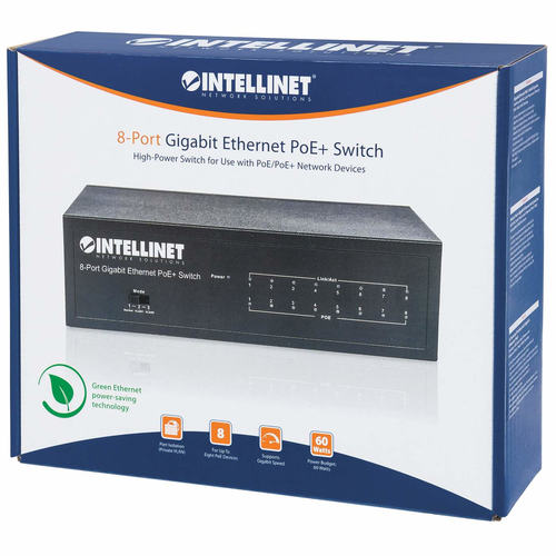Manhattan 561204 8 Ports Ethernet Switch - Gigabit Ethernet - 10/100/1000Base-T - 2 Layer Supported - Twisted Pair - Desktop