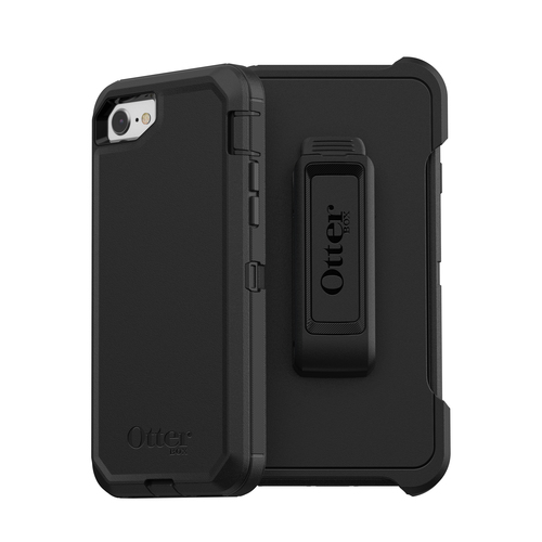 OtterBox Defender Rugged Carrying Case (Holster) Apple iPhone 7, iPhone 8 Smartphone - Black - Dirt Resistant, Bump Resist