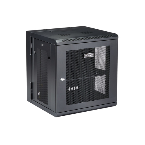 StarTech.com RK12WALHM. Typ: Wandmontiertes Regal, Rack-Kapazität: 12U, Höchstgewichtskapazität: 90 kg, Sperrschloss, Verb