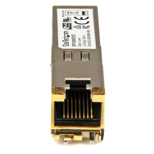 StarTech.com SFP (mini-GBIC) - 1 x RJ-45 Duplex 1000Base-TX Network LAN - 1 Each - For Data Networking - Twisted Pair1.25 