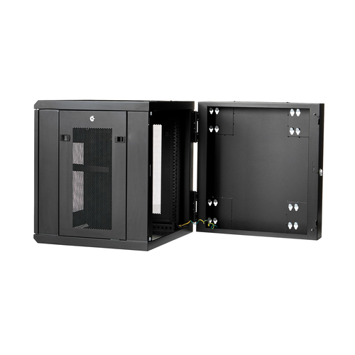 StarTech.com 4-Post 12U Wall Mount Network Cabinet, 19" Hinged Wall-Mounted Server Rack for IT Equipment, Flexible Lockabl