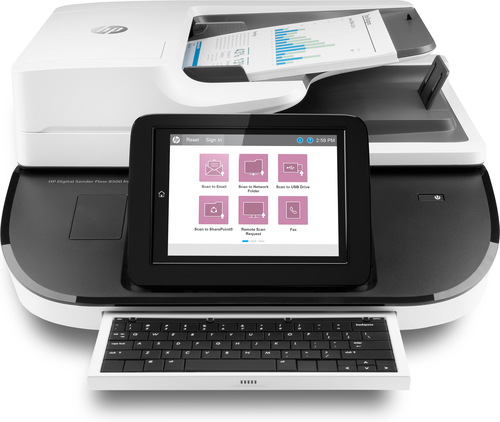HP Flow 8500 fn2. Optical scanning resolution: 600 x 600 DPI. Scanner type: Flatbed & ADF scanner. Scan file formats: CSV,