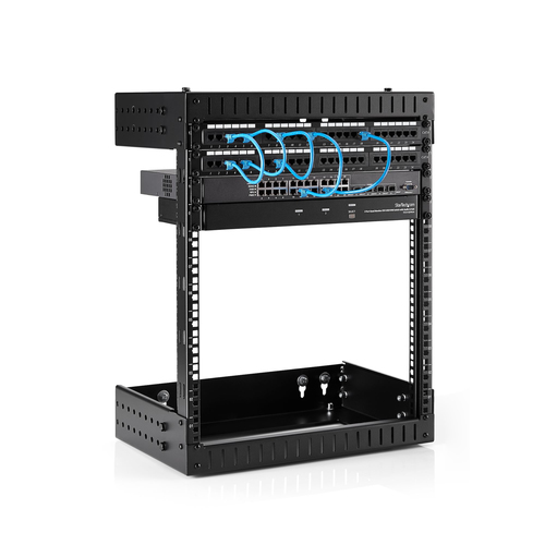 StarTech.com Wall Mount Server Rack - 12U Rack - 30cm- 50cm Adjustable Depth - Open Frame - Network Rack - Computer Rack -