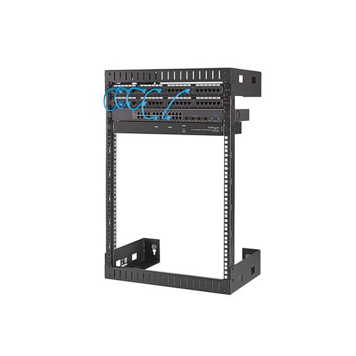 StarTech.com 15U 19" Wall Mount Network Rack, 12" Deep 2 Post Open Frame Server Room Rack for Data/AV/IT/Computer Equipmen